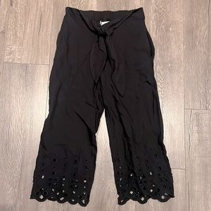 Zara blk linen crop pants size 9 girls